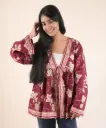 Red Ruby-Pink Floral Designer Shrugs for women